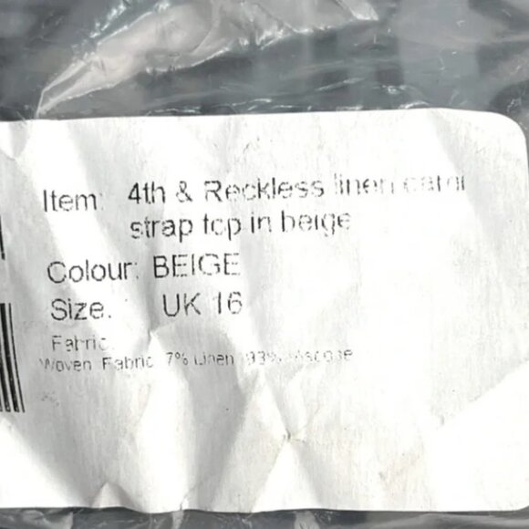 4th & Reckless Women's Linen Cami Strap Top - 12 - Picture 7 of 7